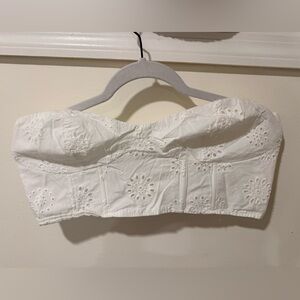 White Eyelet Women's Crop Top